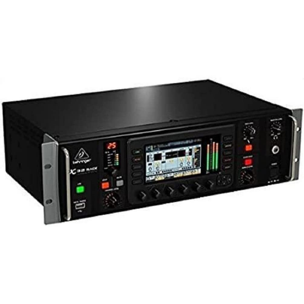 Behringer X32 RACK Mezclador digital en rack de 40 entradas y 25 buses con 16 preamplificadores Midas programables, interfaz de audio USB y control remoto para iPad/iPhone*