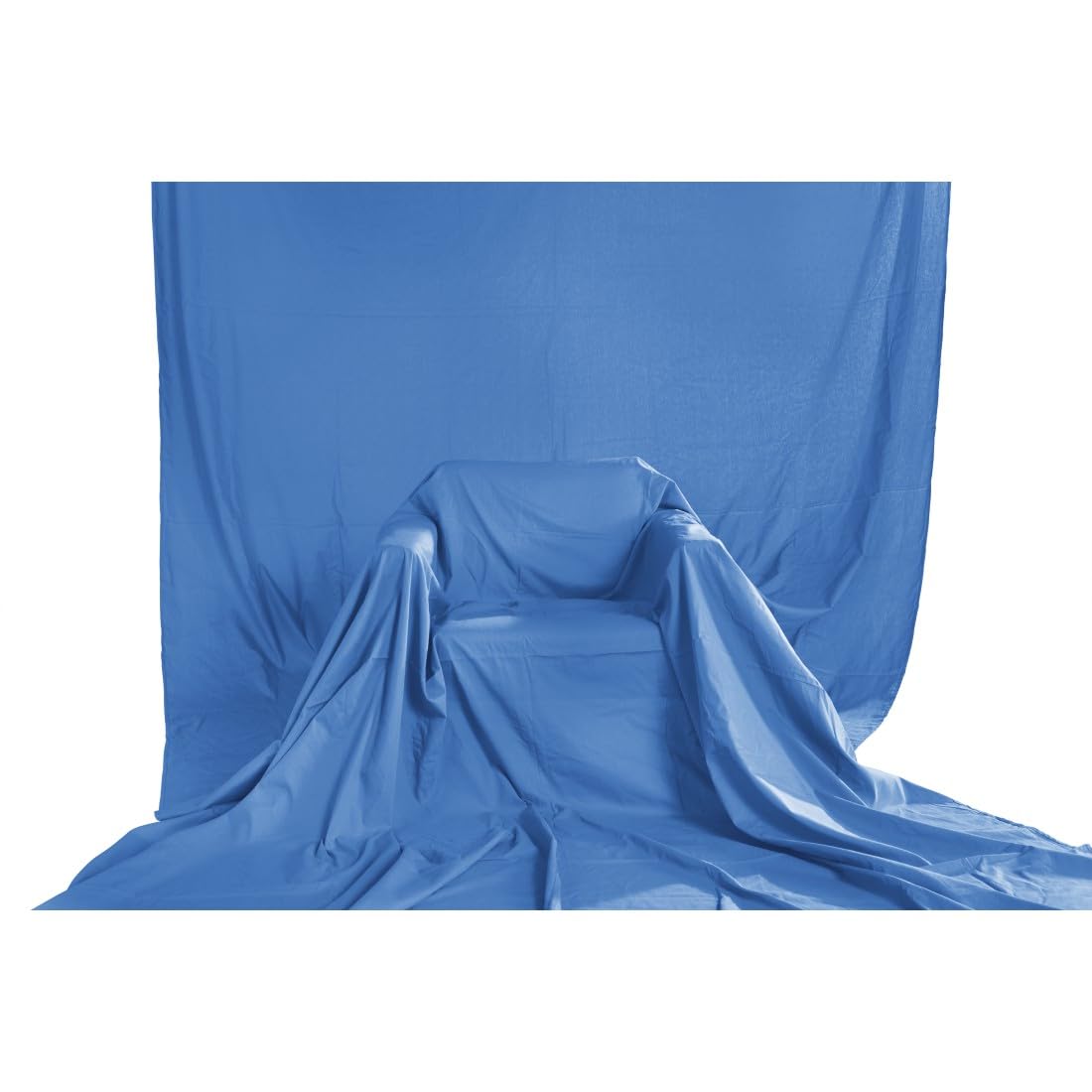 Hama - Fondo Plegable para Estudio fotográfico (100% algodón, 2,95 x 6 m), Color Azul