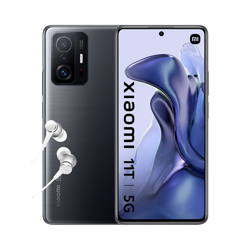 Xiaomi 11T 5G - Smartphone 8+256 GB, 6,67" AMOLED flat DotDisplay de 120 Hz, MediaTek Dimensity 1200-Ultra, cámara PRO de 108 MP, 5000 mAh, Gris Meteorito (Versión ES)