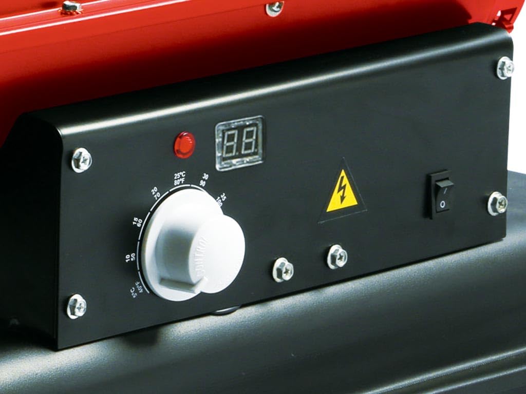 Perel Calefactor de aire forzado diesel portátil, calefactor de queroseno para interiores y exteriores, obras, talleres, garajes, calefactores industriales, bajo consumo de combustible, seguridad
