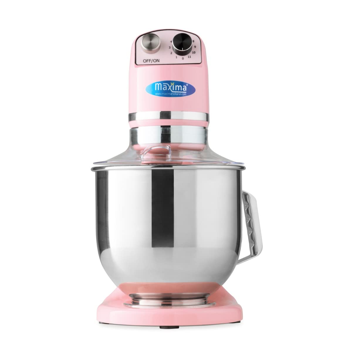 Maxima Máquina de agitación planetaria para Pasteles, Productos pequeños Robot de Cocina MPM 7L Rosa, Acero Inoxidable, 11 Velocidades