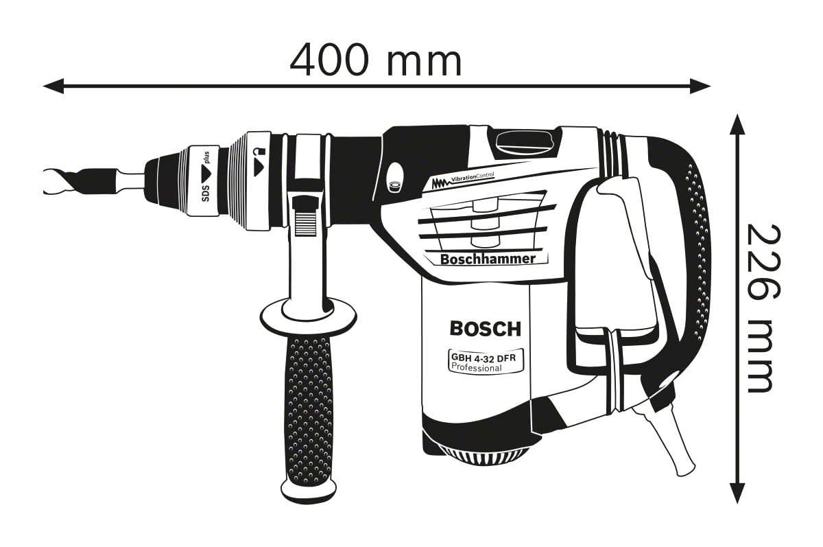Bosch Professional GBH 4-32 DFR - Martillo perforador (4,2 J, Ø máx. hormigón 32 mm, SDS plus + cilíndrico, en maletín)