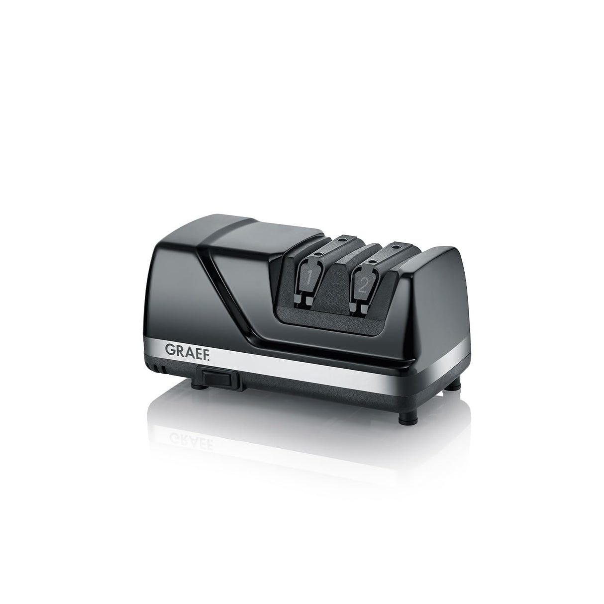 GRAEF Afilador de cuchillos de diamante CX110 con ángulo de afilado de 15°, afilador eléctrico con guía de cuchillas de elastómero, tecnología Dizor XV, discos de diamante para cuchillas asiáticas