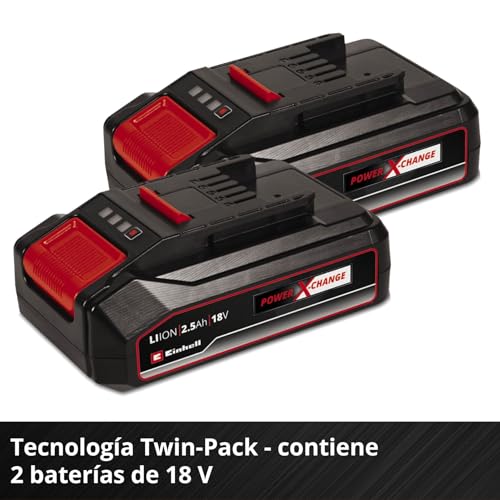 Einhell Cortacésped a batería GE-CM 36/33 Li Kit Power X-Change (36 V, 33 cm ancho de corte, hasta 250 m², 30L bolsa recolectora, 25-65 mm altura de corte, con 2x 2,5 Ah baterías + 2x cargadore)