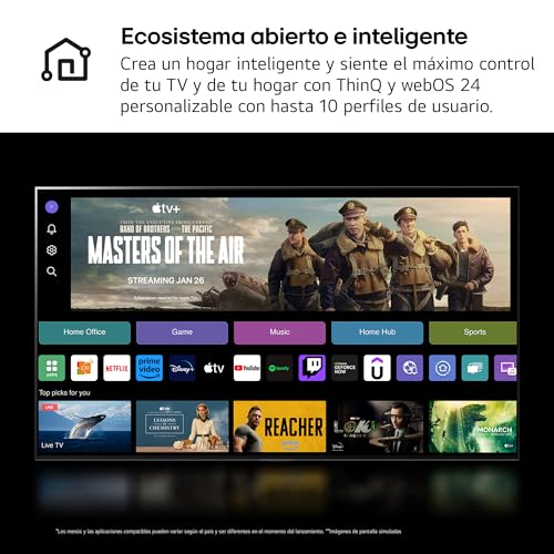 LG OLED55G45LW, 55", OLED EVO* 4K, Serie G4, Smart TV, WebOS24, Procesador a11, Dolby Vision, Dolby Atmos, webOS 24, 3840X2160,TV Gaming, 144 Hz, Integración Pared, Negro
