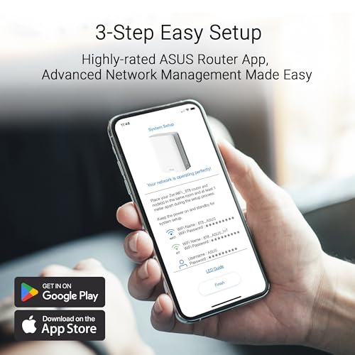ASUS ZenWiFi BT8 2-Pack - WiFi 7 Mesh tribanda, 14 Gbps, Dos Puertos 2,5G, Seguridad y Control Parental incluidos, Smart Home Master SSIDs, 4G & 5G Mobile Tethering, Blanco