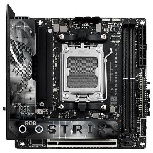 ASUS ROG Strix X870-I Gaming WiFi - Placa Base AMD Mini-ITX, 10+2+1 etapas de Potencia, DDR5, 2X M.2, PCIe 5.0 Compatible con GPU de última generación, WiFi 7, USB4, ROG Strix HIVE II