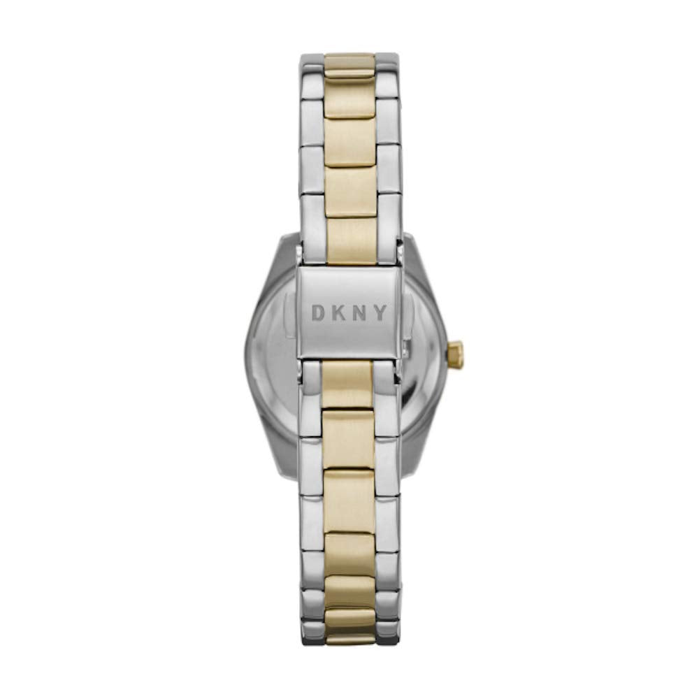 DKNY Reloj para mujer Nolita, movimiento de tres manecillas, 26mm 2T Plata/Oro Caja de acero con correa de acero, NY2922