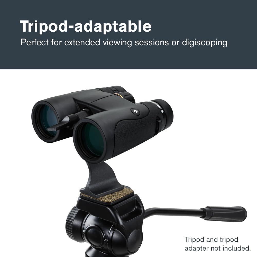 Celestron 72323 Nature DX 10x42: prismáticos para Exteriores y para observar Aves, con Revestimiento múltiple Completo y prismas BaK-4, Carcasa revestida de Goma y Resistente al Agua y el vaho