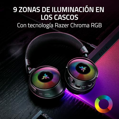 Razer Kraken V4 Pro - Auriculares inalámbricos para Juegos con Centro de Control - Háptica Razer Sensa HD (Controladores Triforce de 40mm, Razer HyperSpeed & Bluetooth, THX Spatial Audio) Negro