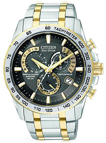 Citizen AT4004-52E - Reloj analógico de Cuarzo para Hombre, Correa de Acero Inoxidable Multicolor