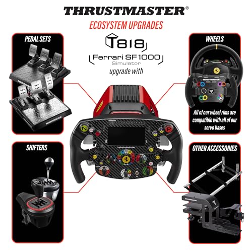 Thrustmaster T818 Ferrari SF1000 Simulator, Volante de Carreras Force Feedback Direct Drive para PC, con Licencia Oficial de Ferrari