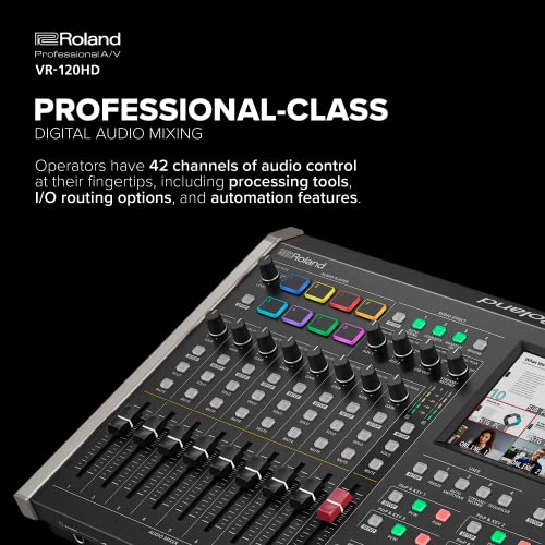 Mezclador AV para streaming directo Roland VR-120HD | Mezclador portátil profesional para eventos híbridos con un único operador | Gran automatización | Efectos avanzados | Compatibilidad con PTZ