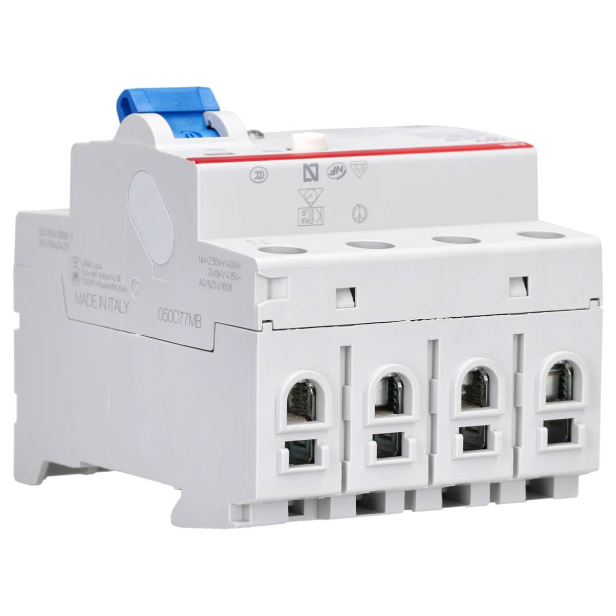 ABB F204 B-25/0.3 FI - Disyuntor RCD de 4 pines, 25 A, 300 mA, 10 kA, 4TE, para sistemas fotovoltaicos e inversores de frecuencia 2CSF204568R3250