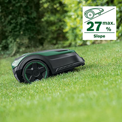 Bosch Robot cortacésped Indego M 700 (con batería de 18 V, base de carga incluida, ancho de corte de 19 cm, para áreas de césped de hasta 700 m² y en caja de cartón)