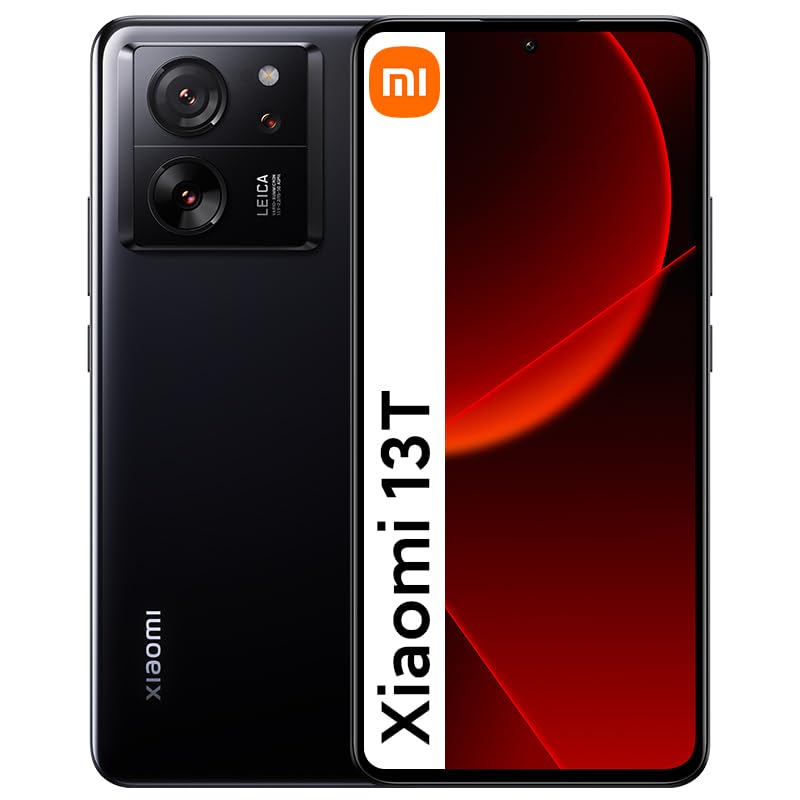 Xiaomi Smartphone 13T 5G, sistema de cámara triple Leica de 50 MP, pantalla AMOLED de 144 Hz, procesador MediaTek Dimensity 8200-Ultra, batería de 5000 mAh de 12 GB + 256 GB (negro brillante)
