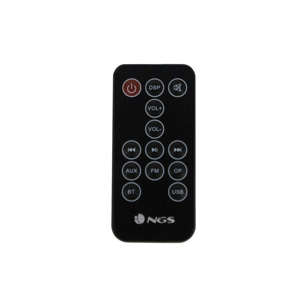 NGS Sky Charm - Altavoz de Torre, Bluetooth de 50W con Mando a Distancia, Entrada Óptica, USB, Radio FM y Entrada AUX, Color Negro