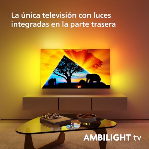 Philips Ambilight 55OLED769: Smart TV 4K OLED - Pantalla de 55 Pulgadas con P5 AI Picture, Titan OS, Dolby Vision y Dolby Atmos Sound, Funciona con Alexa y Asistente de Google - Marco Metálico