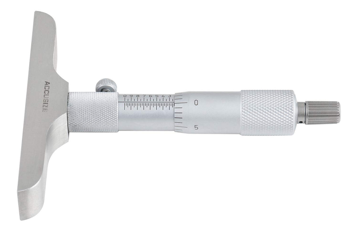 accusize – 6 "Profundidad micrómetros, base de profundidad 4," con 6 varillas en caja de sábana bajera ajustable, # 2025 – 4201