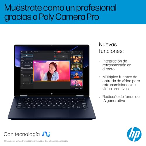 HP Omnibook X Flip - Ordenador portátil Convertible de 14" OLED 3K táctil (Intel Ultra 7-258V EVO, 32GB RAM, 1TB SSD, Intel ARC Graphics, Windows 11, WiFi 7) Silver- Teclado QWERTY Español