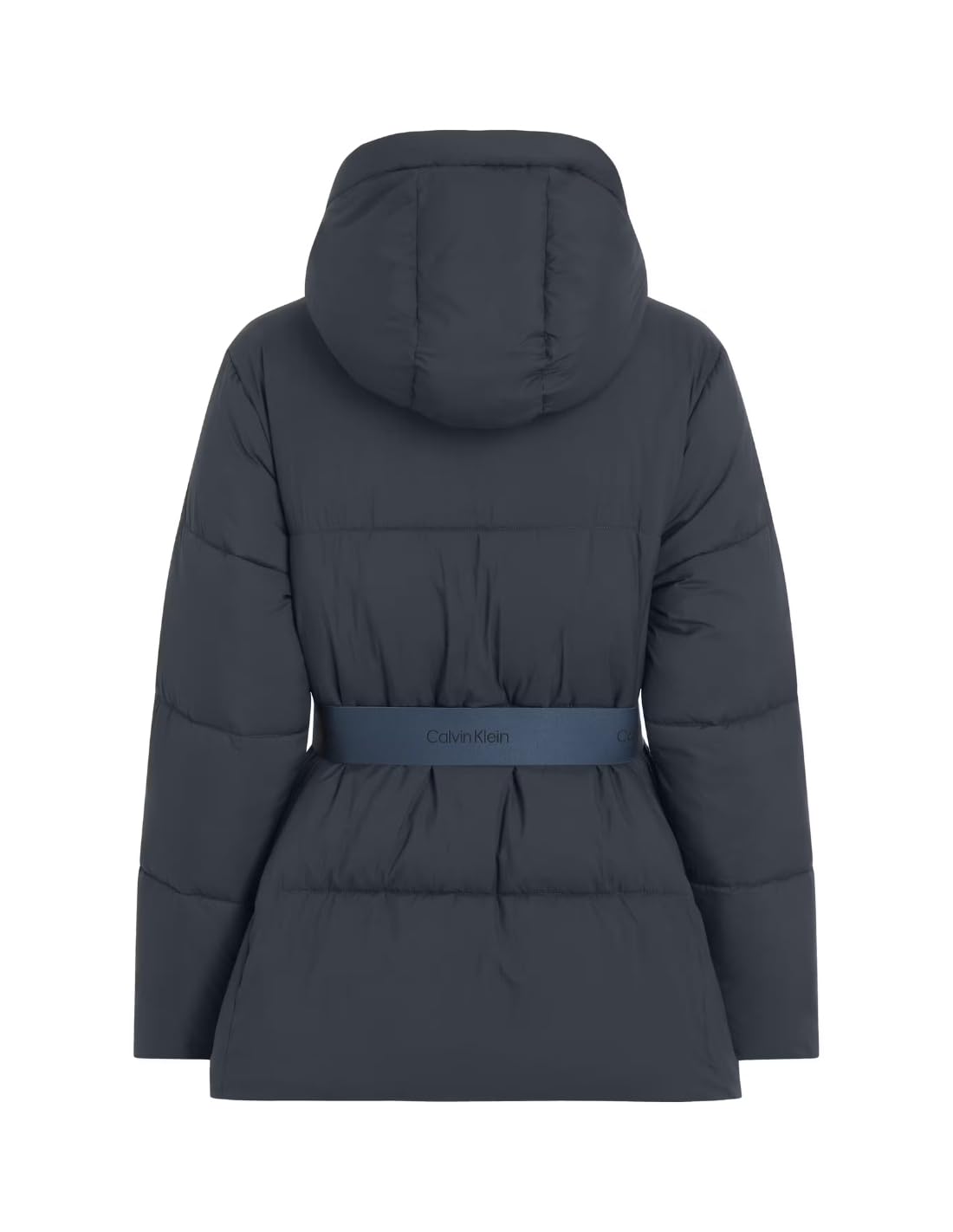 Calvin Klein Cazadora acolchada Mujer Logo Belt Short Puffer con cinturón, Azul (Ink), S