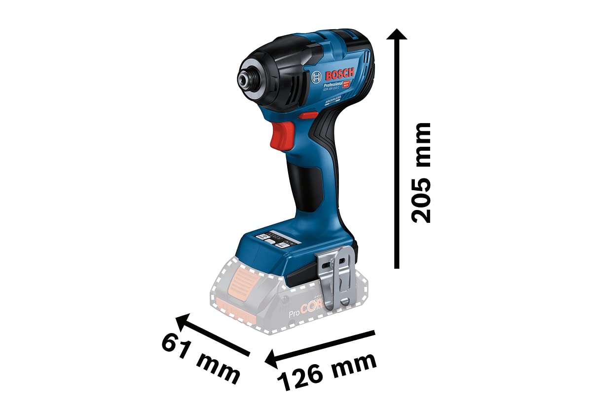 Bosch Professional 18V System GDR 18V-210 C - Atornillador de impacto a batería (210 Nm, par de desapriete 370 Nm, conectable, sin batería, en caja)