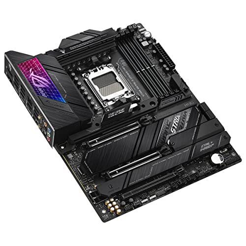 ASUS ROG Strix X670E-E Gaming - Placa Base ATX (AMD Ryzen AM5, VRM de 18 + 2 Fases, DDR5, 4 Ranuras M.2 con disipadores térmicos, PCIe 5.0, USB 3.2 Gen 2 x 2, AI Cooling II y Aura Sync)