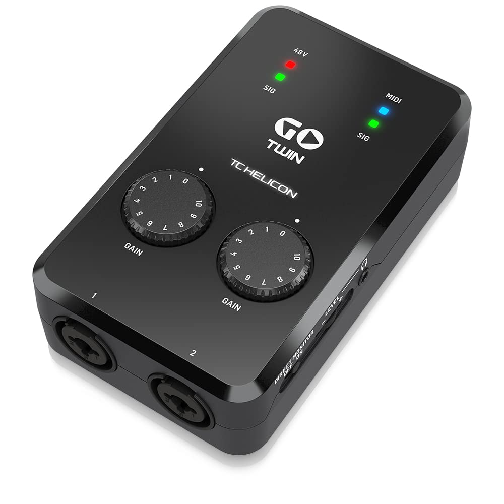 TC Helicon GO TWIN Interfaz de audio/MIDI de 2 canales de alta definición para dispositivos móviles