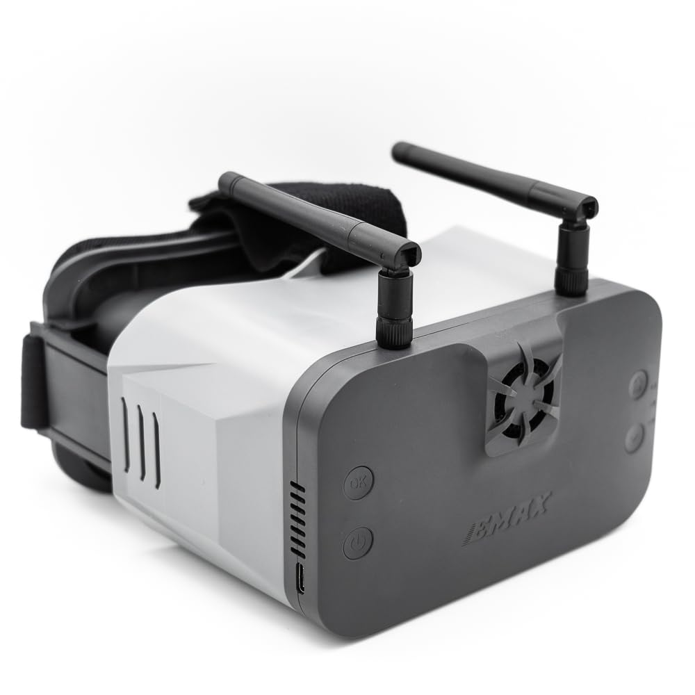 EMAX Tinyhawk 3 Plus Drone RTF Kit Listo Para Volar FPV HD Zero Drone Mini Racing Quadcopter con Gafas y E8 Transmisor para Niños Adultos y Principiantes Blanco