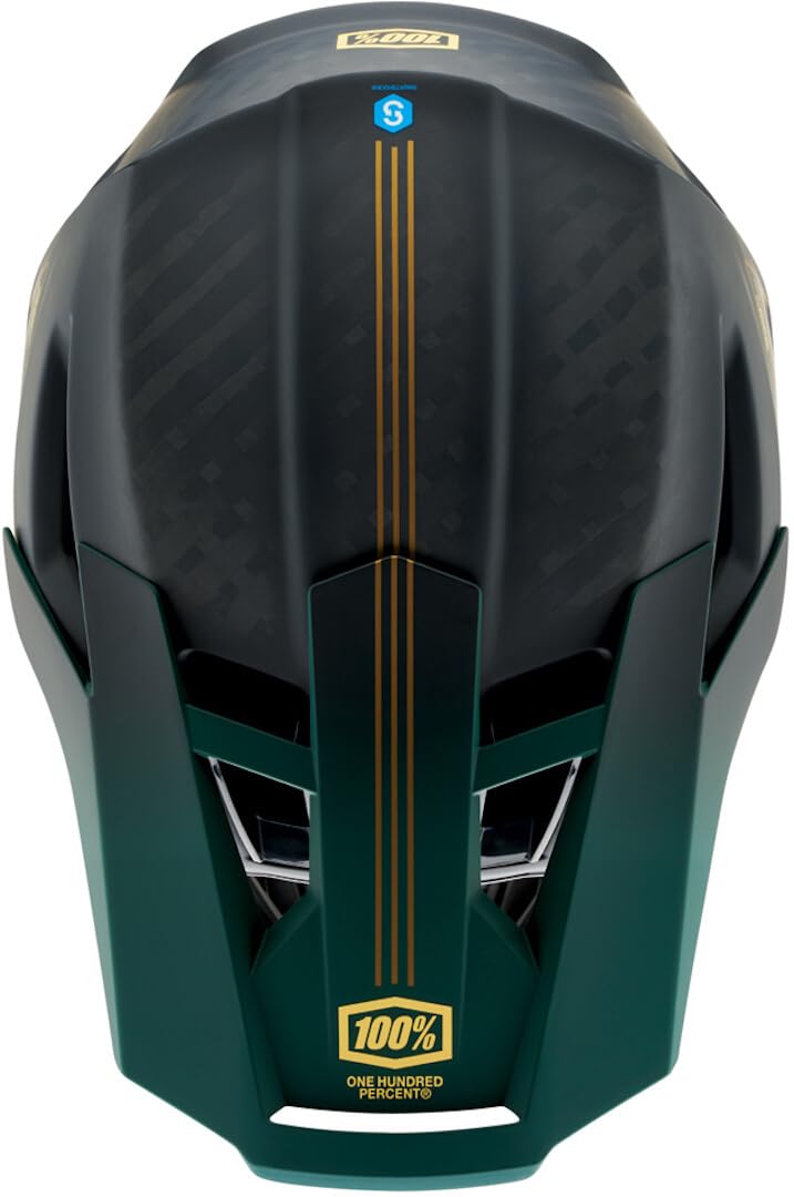 100% Aircraft 2 Helmet XL Casco, Unisex Adulto, Carbon Gold/Forest (Multicolor)