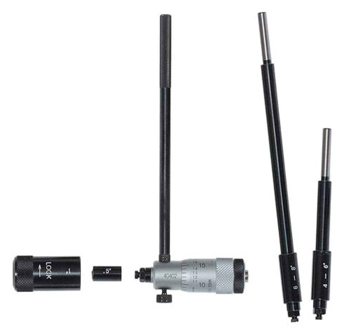 Mitutoyo Micrómetro interior de varilla intercambiable 141-208, rango de 2 a 8 pulgadas