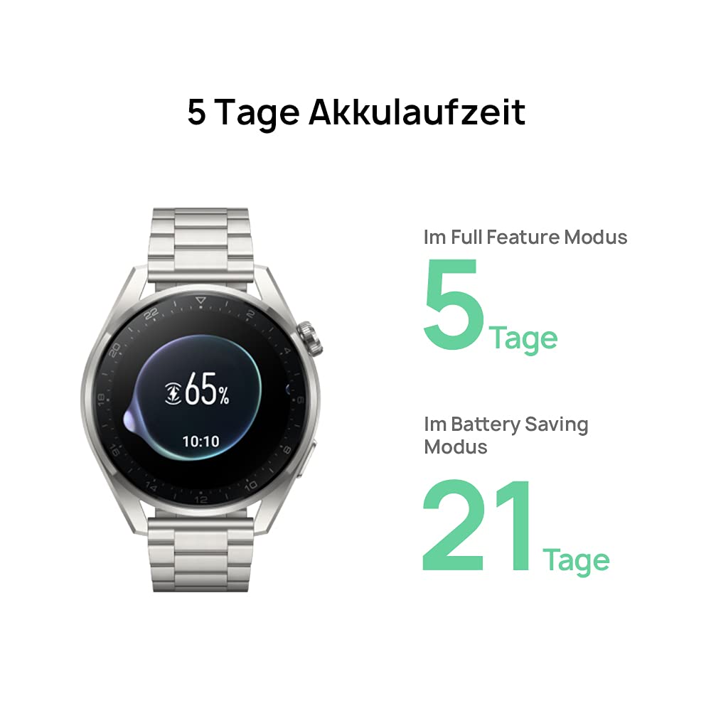 HUAWEI Watch 3 Pro – 4G – Reloj Inteligente – Pantalla AMOLED de 1,43" – Teléfono eSIM – Duración de la batería 5 días – SpO2 y medición de la frecuencia cardíaca 24/7 – GPS – 5 ATM –