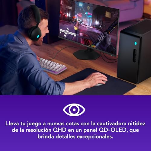Alienware AW2725DF 27" QHD (2560x1440) Monitor Gaming, 360Hz, QD OLED, 0.03ms, AMD FreeSync Premium Pro, 99.3% DCI-P3, HDR400, USB-C, 2X DisplayPort, HDMI, 4X USB, 3 Años de Garantía