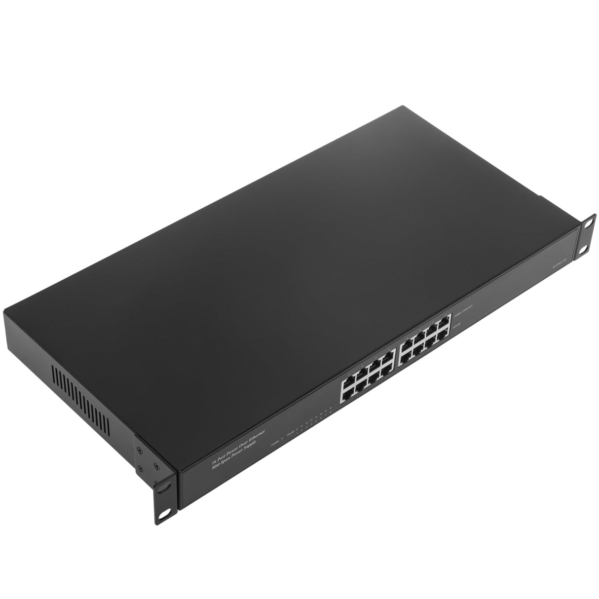 BeMatik - PoE Injector Hub IEEE802.3af 10/100/1000 Mbps 8-Port Rack 19