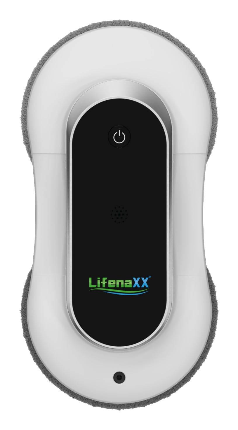 Lifenaxx LX-055, Robot limpiacristales avanzado, limpiacristales eléctrico con 2 boquillas de pulverización, Alta Potencia de succión (2800 PA), depósito de Agua Grande de 70 ml, Mando a Distancia