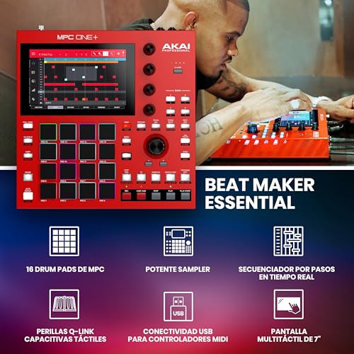 AKAI Professional MPC One+ caja de ritmos autónoma, creador de ritmos y controlador MIDI con wifi, Bluetooth, drum pads, plugins y pantalla táctil