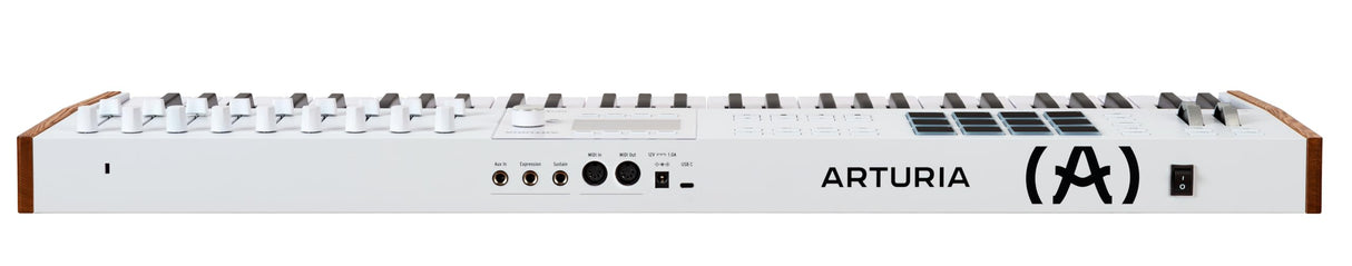 Arturia KeyLab 61 MK3 White, teclado c/controlador MIDI producción, paq. software todo-en-1-61 teclas, 9 codificadores, 9 faders, 1 rueda modulación, 1 rueda inflex. tono, 12 almohadillas - Blanco