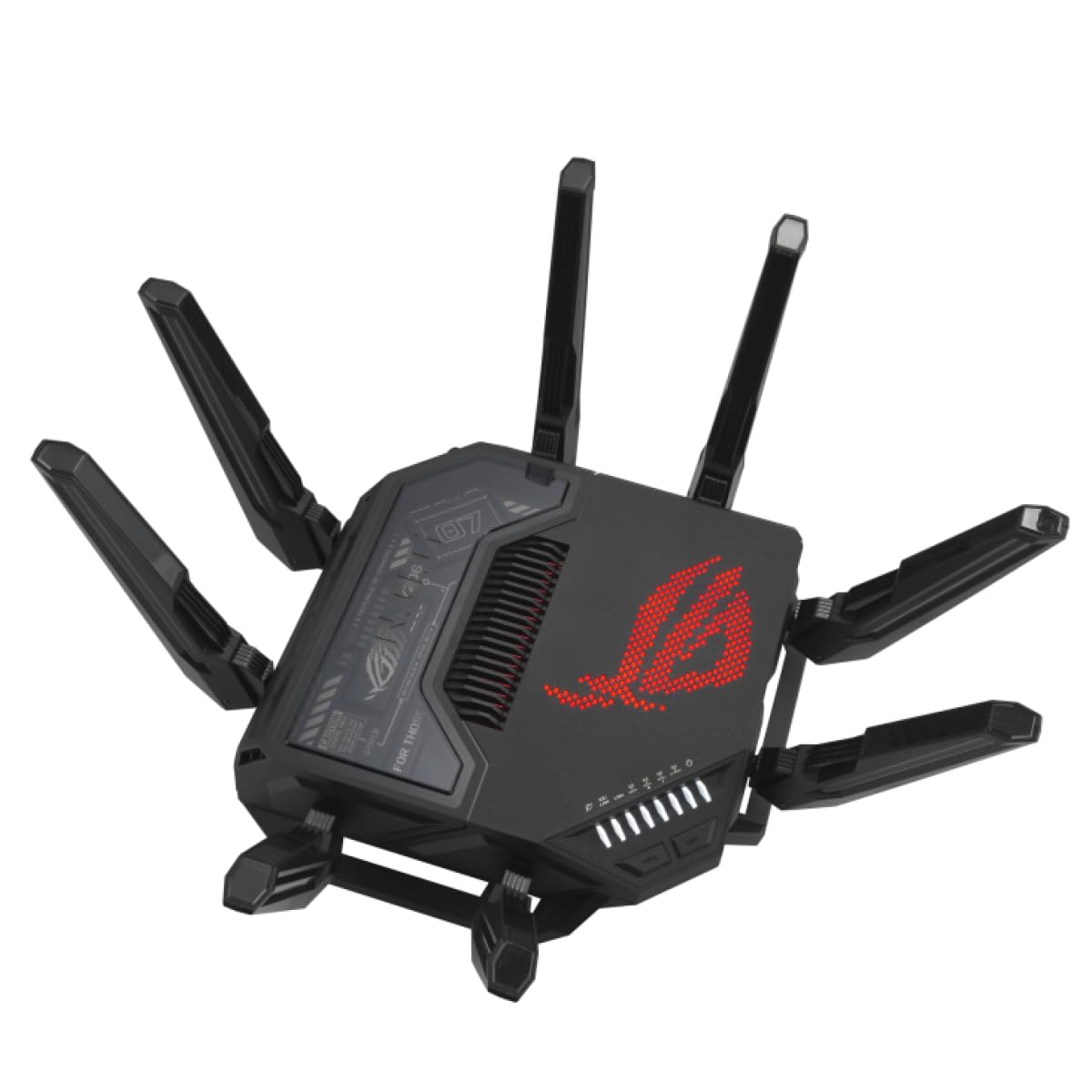 ASUS ROG Rapture GT-BE98 Router WiFi 7, cuatribanda, Banda de 320 MHz, 4096-QAM, Funcionamiento multienlace, Puertos 10G duales, WAN de Respaldo, Seguridad de Red, compatibilidad con AiMesh