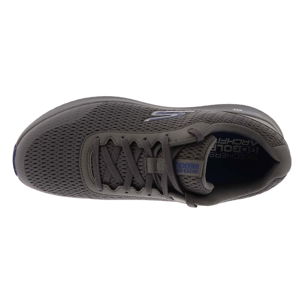 Skechers MAX 2 Arch Fit-Zapato de Golf Impermeable Sin Pinchos, Zapatillas Hombre, Charcoal Textile Navy Trim, 40 EU Estrecho