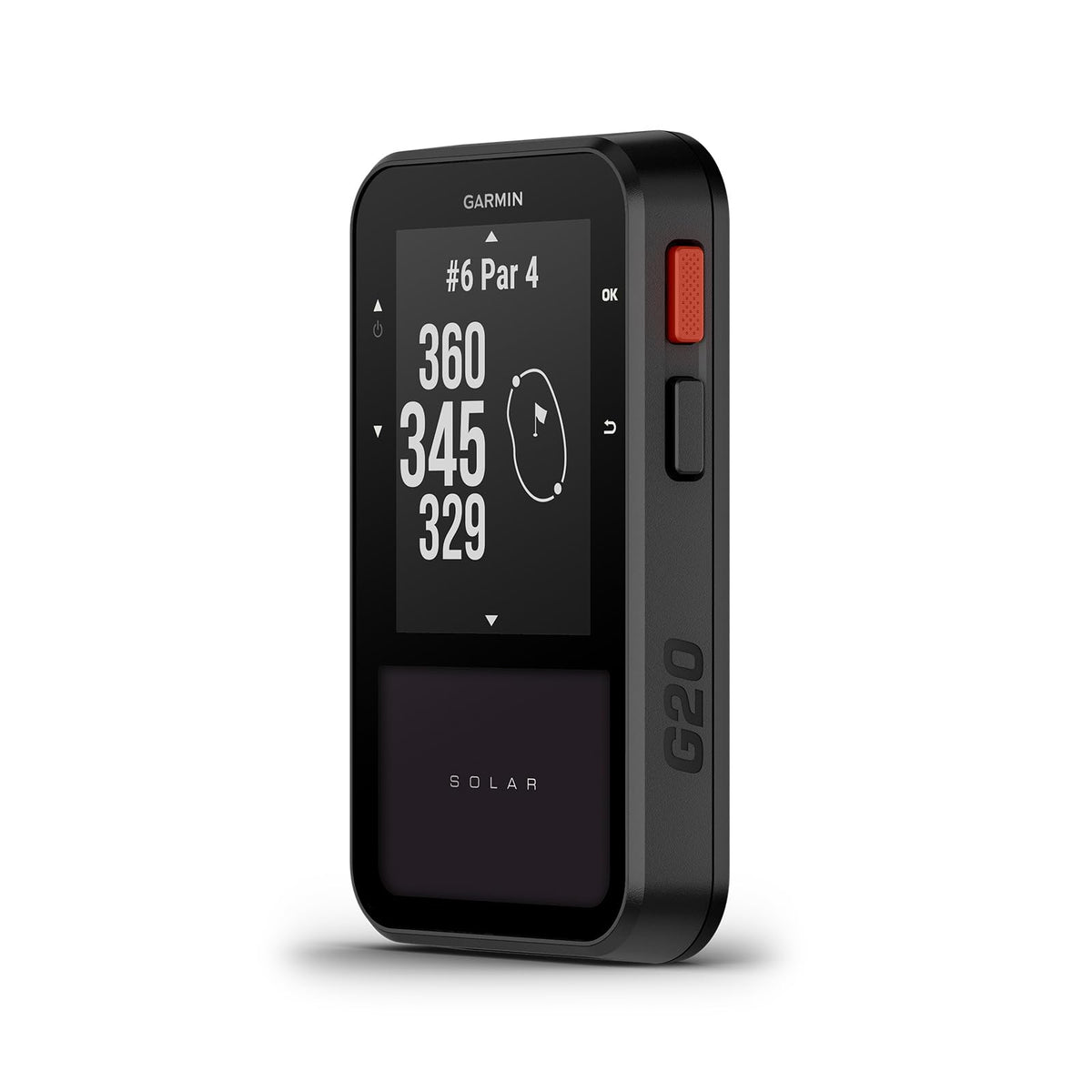 Garmin Approach G20, GPS de Golf de Mano, 43.000 Campos de Golf preinstalados, Pantalla de 2,2'', Distancia a peligros y Doglegs, Duración ilimitada de la batería en Condiciones soleadas