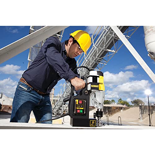 DeWalt DWE1622K-QS Columna electromagnética con taladro morse 1200W 50 mm, Negro y amarillo