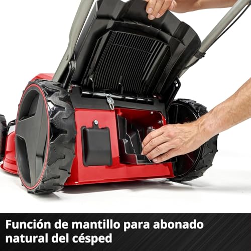 Einhell Professional Cortacésped con batería GP-CM 36/47 S Li BL Power X-Change (36 V, 47 cm de Ancho de Corte, hasta 700 m², sin escobillas, Cesta 65 L, Incl. 4x4,0Ah baterías, 2X Twincharger)