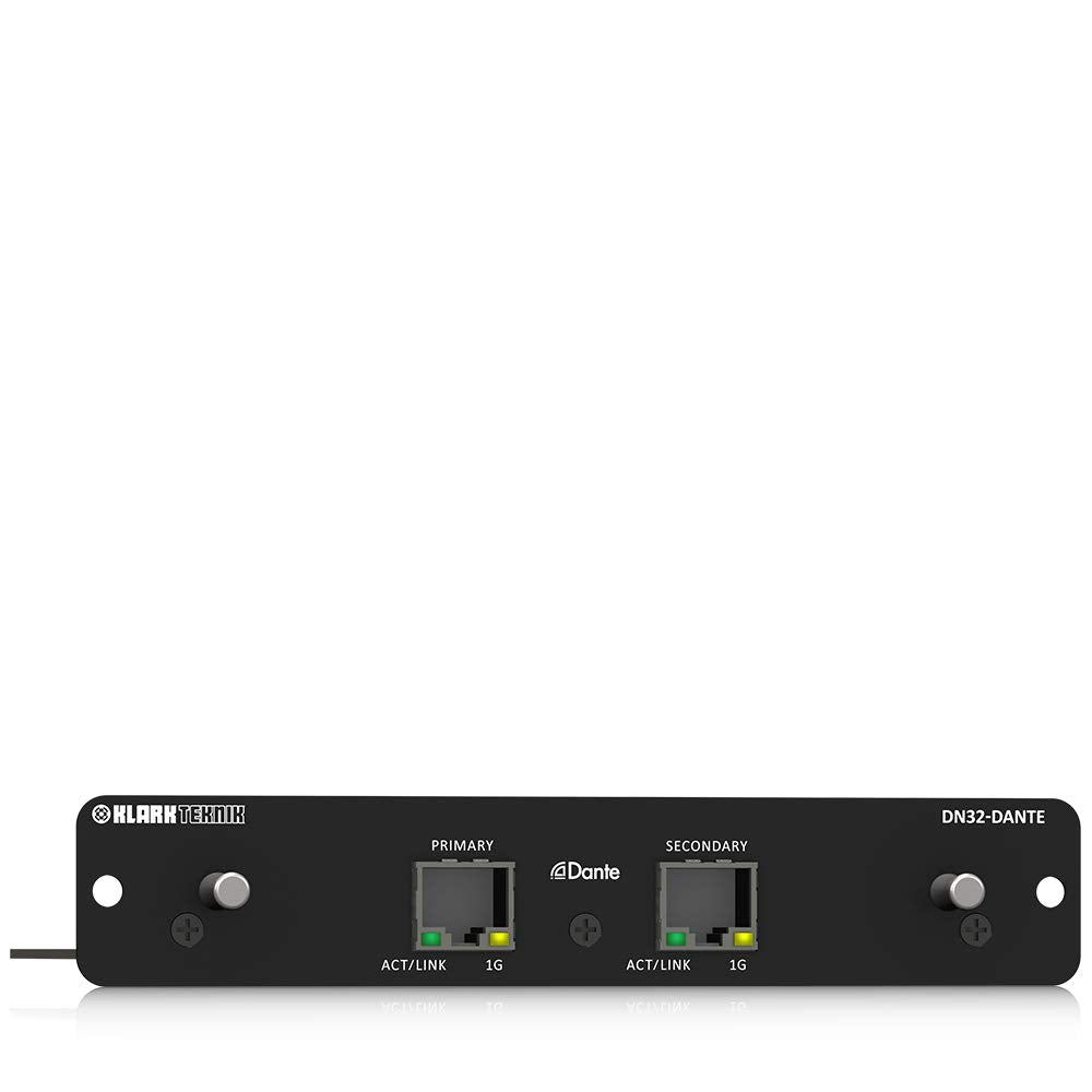 Klark Teknik DN32-DANTE Módulo de expansión Audinate Dante con hasta 32 canales bidireccionales