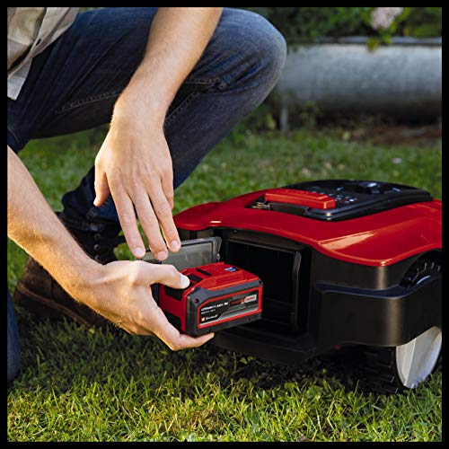 Einhell FREELEXO 450 BT SOLO Cortacésped robotizada Power X-Change (ion de litio, 18 V, 450 m2, recortador multizona, Bluetooth App, con accesorios de instalación, sin batería)