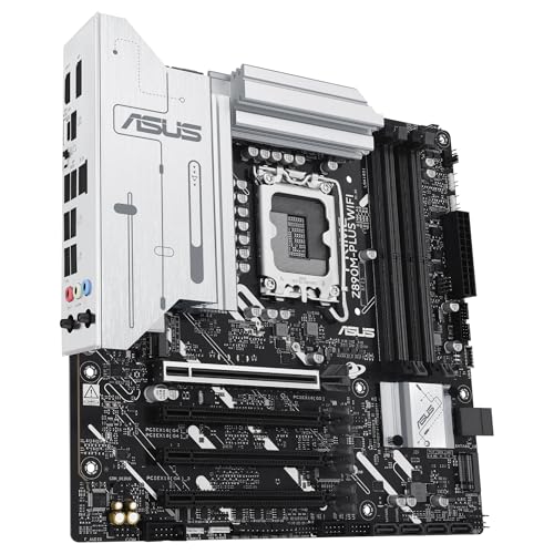 ASUS Prime Z890M-PLUS WiFi - Placa Base mATX, 10+1+2+1 (80 A) etapas de Potencia, PCIe 5.0 Compatible con GPU de última generación, Puerto USB Tipo-C a 20 Gbps, 3 Ranuras M.2, Wi-Fi 7, Q-Antenna