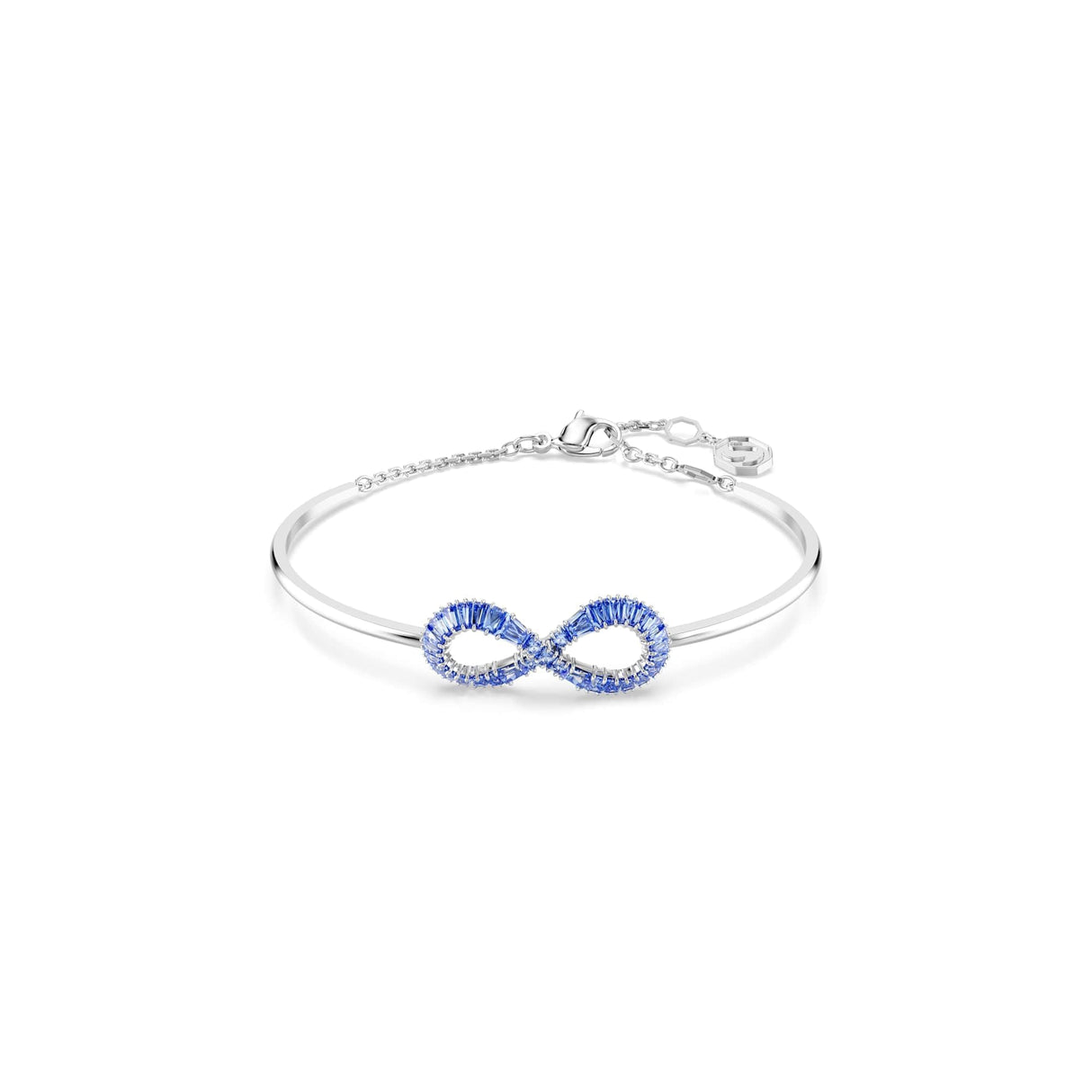Swarovski Brazalete Hyperbola, Símbolo del infinito, Azul, Baño de rodio