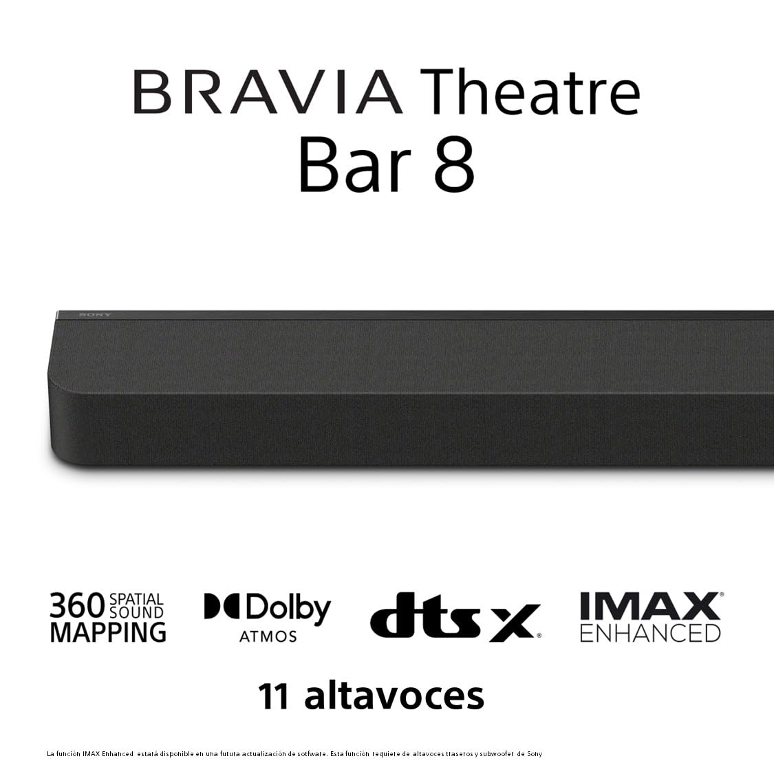 SONY BRAVIA Theatre Bar 8 – Barra de Sonido TV, Dolby Atmos® 11 Altavoces, Wi-Fi®, Bluetooth®, 360 Spatial Sound Mapping, Modelo 2024