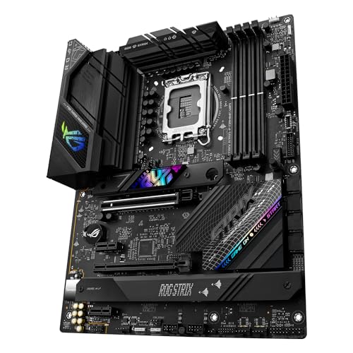 ASUS ROG Strix B760-F Gaming WiFi Placa Base Intel B760 (LGA 1700 ATX, 16+1 DrMOS, DDR5 hasta 7800 MT/s, PCIe 5.0, Tres Ranuras M.2, WiFi 6E, USB 3.2 Gen 2x2 Type-C y Aura Sync RGB), Negro