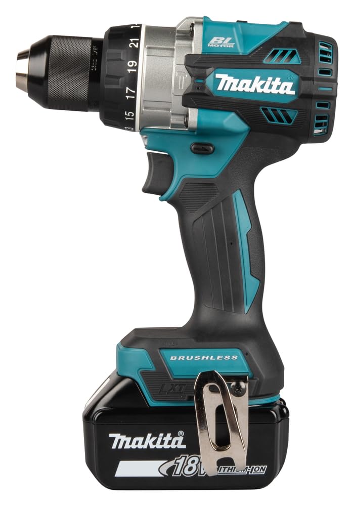 Makita DHP492Z - Taladro combinado sin escobillas LXT de iones de litio de 18 V, baterías y cargador no incluidos, azul/negro