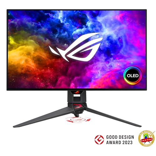 ASUS ROG Swift OLED PG27AQDM - Monitor Gaming de 27" (26,5 pulgadas visibles), 1440p, OLED, 240Hz, 0,03 ms, antirreflejos, disiPador personalizado, brillo uniforme, 99% DCI-P3, DisplayWidget Center